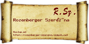 Rozenberger Szeréna névjegykártya